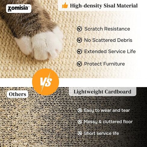 ZOMISIA Cat Scratcher with Ball Track Toy, Sisal Scratch Pad for Indoor Adult Cats, Wooden Interactive Cat Puzzle Toys for Kitten Mental Stimulation Self Play Home Enrichment in Kuwait