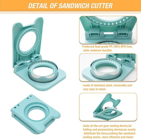 Uncrustable Sandwich Cutter Maker - Sandwich cutters for kids lunch accessories - Five shapes Crustless Sandwich sealer, Uncrustables Sandwich Maker for toddler Lunchbox and Breakfast in Saudi Arabia