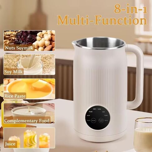 Nut Milk Juice Maker Machine, 40oz Homemade Soy, Almond, Oat, Coconut, Plant Based and Non Dairy Beverages, 8 in 1 Automatic Soybean Machine With Delay Start/Keep Warm/Boil Water in Kuwait