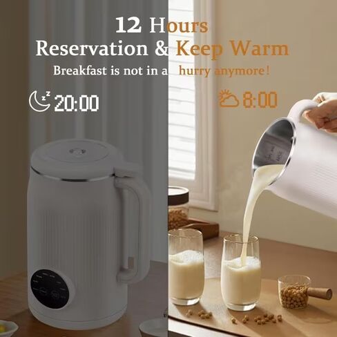 Nut Milk Juice Maker Machine, 40oz Homemade Soy, Almond, Oat, Coconut, Plant Based and Non Dairy Beverages, 8 in 1 Automatic Soybean Machine With Delay Start/Keep Warm/Boil Water in Kuwait