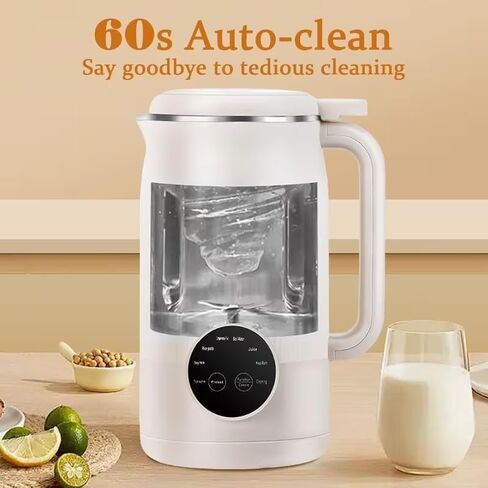 Nut Milk Juice Maker Machine, 40oz Homemade Soy, Almond, Oat, Coconut, Plant Based and Non Dairy Beverages, 8 in 1 Automatic Soybean Machine With Delay Start/Keep Warm/Boil Water in Kuwait