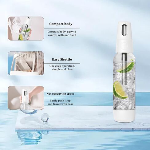 Soda Siphon 1L,Portable Sparkling Water Maker Carbonated Water Machine | for Flavored Drinks Reusable Beverages Machine Kit,Travel Soda Machine for Home & Outdoor in Kuwait