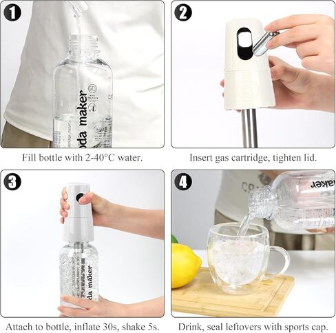 Soda Siphon 1L,Portable Sparkling Water Maker Carbonated Water Machine | for Flavored Drinks Reusable Beverages Machine Kit,Travel Soda Machine for Home & Outdoor in Kuwait