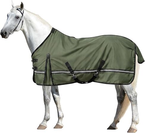 Horse Turnout Blanket, Waterproof Rain Sheet, 600D Oxford, Breathable Mesh Lining, Lightweight All-Weather Protection, 75IN in Kuwait