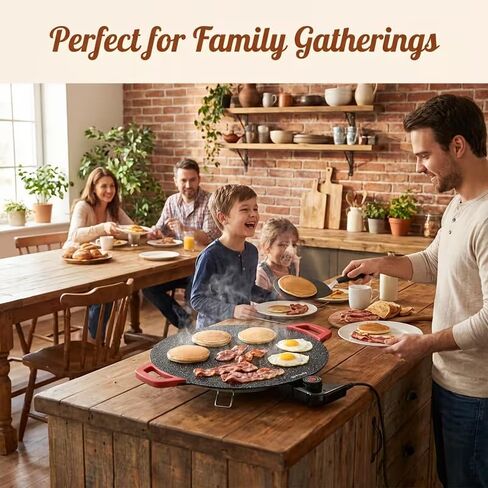 Indoor Grills Electric Smokeless Nonstick Electric Griddle for Indoor Use, Compact & Versatile Cooking for Steaks, Pancakes, and BBQ with 14-Inch Aluminum Cooking Surface in Kuwait