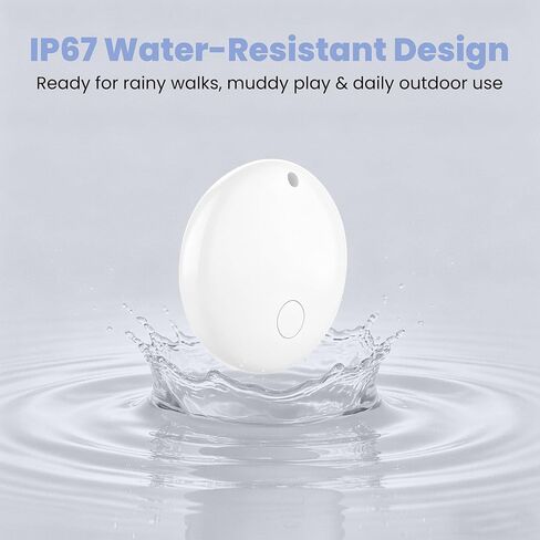 Pet Tracker Compatible with Apple Find My (iOS ONLY), No Monthly Fee Dog Tracker with Silicone Case, Waterproof Smart GPS Tracker for Dogs Cats, White in Kuwait