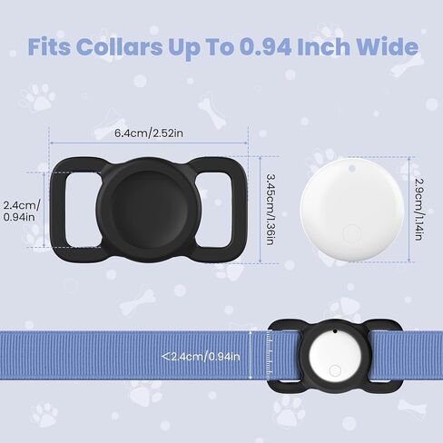 Pet Tracker Compatible with Apple Find My (iOS ONLY), No Monthly Fee Dog Tracker with Silicone Case, Waterproof Smart GPS Tracker for Dogs Cats, White in Kuwait