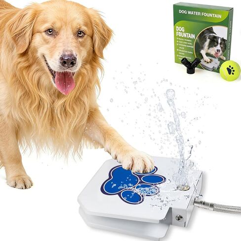 Dog Water Fountain Step On, Outdoor Dog Water Sprinkler for Large Dogs, with Upgrade Copper Valve Set, Easy to Use, Fresh Water to Drink in Kuwait