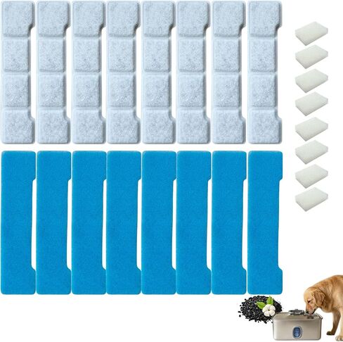 8 Set Dog Water Fountain Filter Replacement for SIBAYS 4Gal/15L Pet Fountain, Dog Water Filter for Kastty 15L/4Gal Dog Water Fountain Stainless Steel (8 Set) in Kuwait