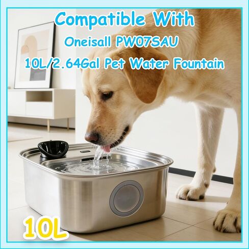 6 مجموعة استبدال فلتر نافورة المياه للكلاب من Oneisall PW07SAU 10L/2.64Gal، 6 فلتر مسبق + 6 مرشحات + 6 إسفنجات in Kuwait