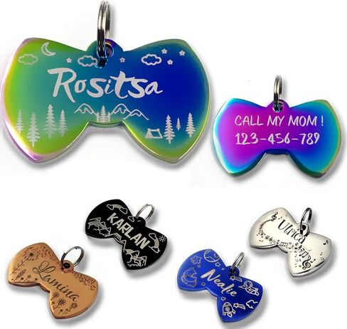 Custom Dog Tags Personalized Engraving Pet ID Tags in 15 Shapes Durable Stainless Steel Pet ID Tags for Small Large Dogs Cats (2-Star) in Saudi Arabia