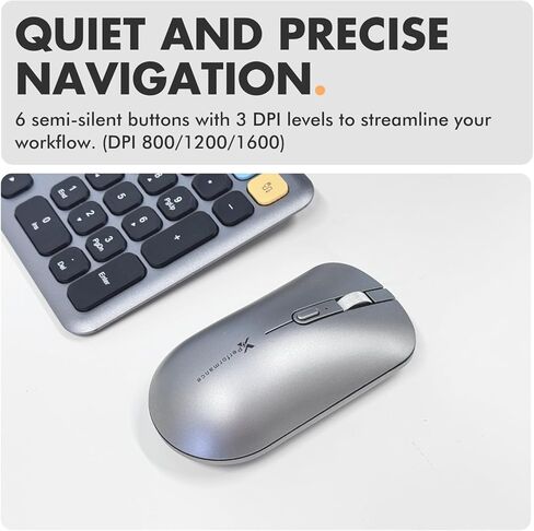 X9 Performance Wireless Keyboard and Mouse Combo, Full Size Wireless Mouse and Keyboard Combo - Slim 2.4G Wireless Keyboard Mouse Combo for Laptop and Desktop with Aluminum Finish and Quiet Click in Saudi Arabia