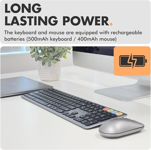 X9 Performance Wireless Keyboard and Mouse Combo, Full Size Wireless Mouse and Keyboard Combo - Slim 2.4G Wireless Keyboard Mouse Combo for Laptop and Desktop with Aluminum Finish and Quiet Click in Saudi Arabia