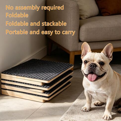 3 Pack Adjustable Dog Ramp for Stairs, Upgraded Anti-Slip Stair Pet Step for Small Dogs with Soft Carpet Surface, Portable Dog Stairs for Small Dogs & Cats – Ideal for Elderly & Injured Pets in Kuwait