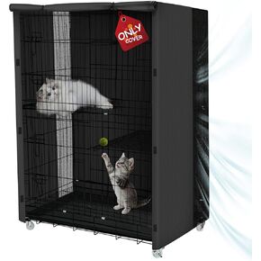 ExploreLand Breathable Catio Cover,Blackout Cat cage Cover for Pets' Good Night &Sunshade,36" L x 24" W x 50" H,Fits for Amazon Basics Cat Cage(Cover Only) in Kuwait