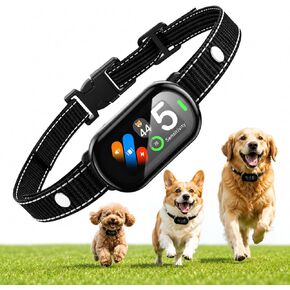 ZELLAR Smart AI Bark Collar للكلاب الكبيرة والمتوسطة والصغيرة (8-100 رطل)، مضاد للنباح مع 5 أوضاع تدريب، نظام تدريب إنساني، حساسية 5 مستويات، IP67 مقاوم للماء، يناسب مقاسات الرقبة 8-25 بوصة in Kuwait