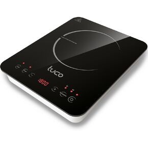 TUCO موقد التعريفي المحمول Pro، لوح تسخين على سطح الطاولة، مؤقت 24 ساعة، 1800 واط، زجاج سيراميك مقاوم للكسر، شاشة LCD تعمل باللمس، حماية للأطفال والحرارة الزائدة، معتمد من ETL، 20 وضعًا للطهي in Kuwait