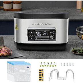 طباخ Homtone Sous Vide، تصميم الكل في واحد بسعة 8 لتر مع تحكم دقيق في درجة الحرارة، دوران مياه ثلاثي الأبعاد، إعداد سهل 1000 وات لإعداد وجبة شريحة لحم الدجاج in Kuwait