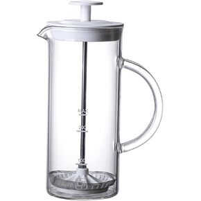 Amagogo French Maker Glass Espresso Plunger Easy Grip Handle Borosilicate Material Suitable for Kitchen Dining Home Travel Camping, White in Kuwait