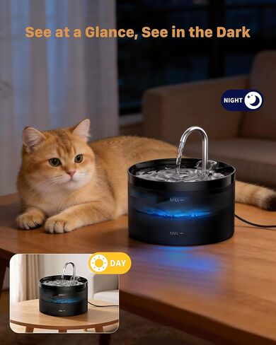 Cat Water Fountain: Dog Bowl Fountains - Automatic Pet Dispenser - Dogs Drinking Waterer Bowls Indoor - Auto Watering Dish Supplies - Easy Cleaning Animal Machine - Quiet 67oz/2L Kitty Drink Fountain in Kuwait
