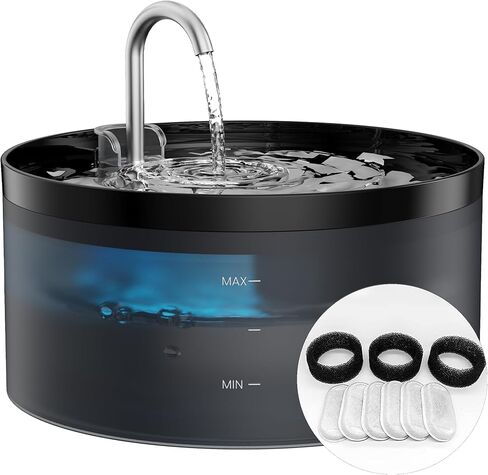 Cat Water Fountain: Dog Bowl Fountains - Automatic Pet Dispenser - Dogs Drinking Waterer Bowls Indoor - Auto Watering Dish Supplies - Easy Cleaning Animal Machine - Quiet 67oz/2L Kitty Drink Fountain in Kuwait
