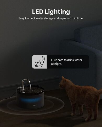 Cat Water Fountain: Dog Bowl Fountains - Automatic Pet Dispenser - Dogs Drinking Waterer Bowls Indoor - Auto Watering Dish Supplies - Easy Cleaning Animal Machine - Quiet 67oz/2L Kitty Drink Fountain in Kuwait