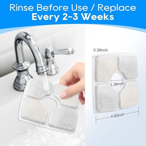 8PCS Cat Water Fountain Filter Fit for 84oz/2.5L Square Cat Filters for Water Fountain, 3-Layer Filtration System with Pet Fountain Filter Replacement in Saudi Arabia