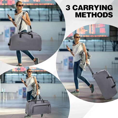 REDCAMP Large Rolling Duffle Bag with Wheels and Handle, 30-Inch Durable Heavy Duty Wheeled Travel Duffel Luggage, 2 Layers of Space in Saudi Arabia