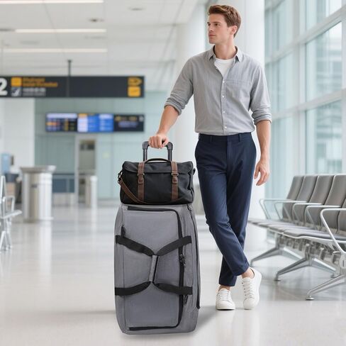 REDCAMP Large Rolling Duffle Bag with Wheels and Handle, 30-Inch Durable Heavy Duty Wheeled Travel Duffel Luggage, 2 Layers of Space in Saudi Arabia
