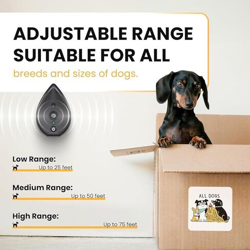 STÙNICK 2026 Anti Bark Device and 75 Feet Neighbor Dog Silencer - 3 Level Bark Box Anti Bark Device, Bark Stop Devices Ultrasonic Dog Bark Control, Outdoor Bark Deterrent in Kuwait