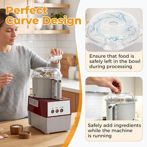 غطاء وعاء القطع 106458S ووعاء القطع 112204S، متوافق مع Robot Coupe R2، R2B، R2N، R2 Dice Food Processor، رمادي، مجموعة التحرير والسرد 3 كوارت in Kuwait