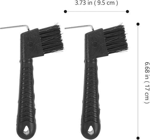 TEHAUX 2pcs Hoof Pick Brush with Bristles Plastic Handle Horseshoe Cleaner Equestrian Grooming Tool for Horse Hoof Care Stable Use Random Color in Kuwait