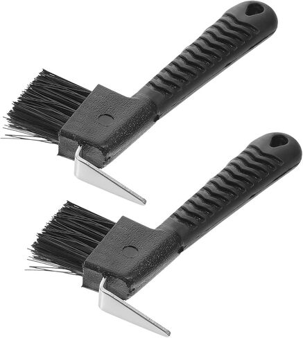 Ciieeo 2pcs Horse Hoof Pick with Brush, Professional Horseshoe Cleaning Tool with Bristle Hoof Brush for Equestrian Grooming and Horse Care Random Color in Kuwait