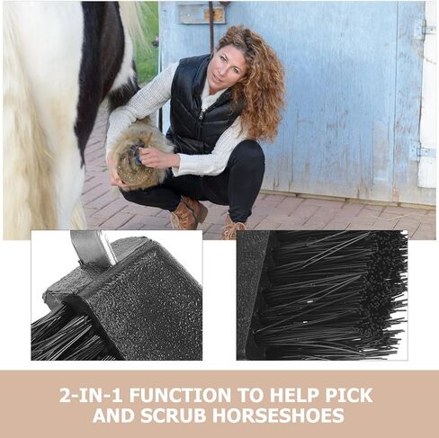 DOITOOL 2pcs Horse Hoof Pick Brush with Stiff Bristles Plastic Handle Horseshoe Cleaning Tool for Equestrian Grooming and Hoof Care Random Color in Kuwait