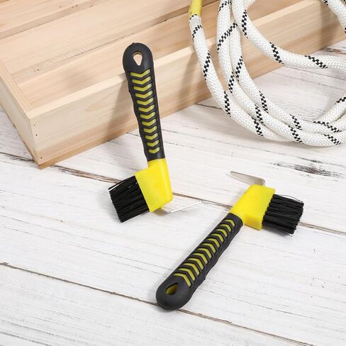 DOITOOL 2pcs Horse Hoof Pick Brush with Stiff Bristles Plastic Handle Horseshoe Cleaning Tool for Equestrian Grooming and Hoof Care Random Color in Kuwait