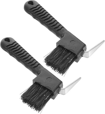 TEHAUX 2pcs Professional Plastic Hoof Pick with Brush for Horseshoe Cleaning, Equestrian Grooming Tool for Stable and Riding Use Random Color in Kuwait