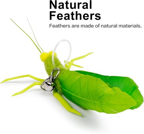TTcat Feather Toys, 3 Pcs Simulation Insects Grasshopper Refills, Cat Toys Replacement Feathers for Cat Kitten Wand. in Kuwait