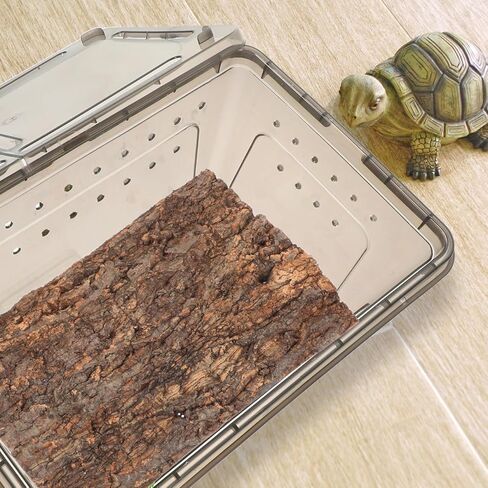 Didiseaon 4 Pcs Reptile Bark Platforms, Natural Wood Terrarium Climbing Decor, Cork Flats Enclosure Accessories for Bearded Dragon Gecko in Kuwait