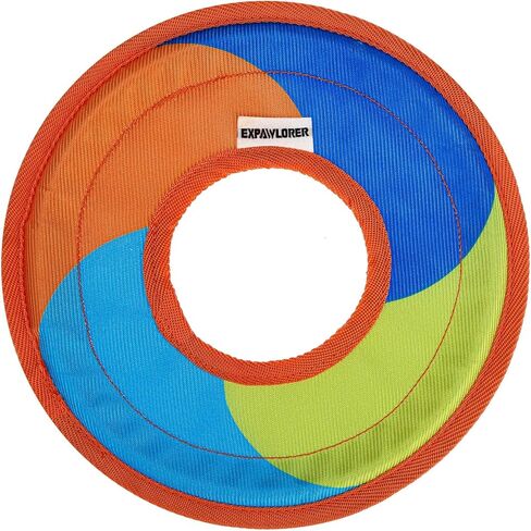 EXPAWLORER Flying Disc Dog Toy, Durable Outdoor Interactive Fetch Flyer, Lightweight Water-Floating Pet Toys, Safe Gentle on Teeth for Medium Large Breeds, Perfect for Beach Pool Play & Training in Kuwait