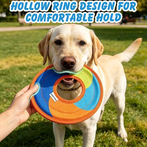 EXPAWLORER Flying Disc Dog Toy, Durable Outdoor Interactive Fetch Flyer, Lightweight Water-Floating Pet Toys, Safe Gentle on Teeth for Medium Large Breeds, Perfect for Beach Pool Play & Training in Kuwait