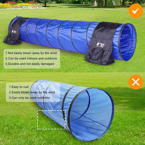 أكياس رمل للأنفاق من Dog Agility، مجموعة مكونة من قطعتين من أكياس الرمل المقاومة للماء للأنفاق مقاس 18-24 بوصة in Kuwait