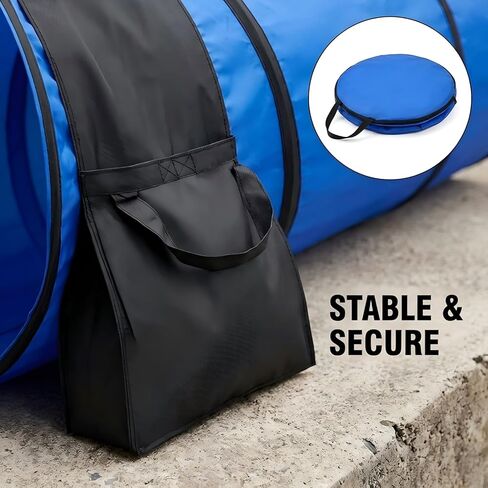 28in Dog Tunnel for Large Dogs, 10ft Heavy Duty Dog Agility Training Equipment with 3 Sandbags & 4 Stakes, Portable Pop Up Pet Play Tunnel, Professional Agility Kit in Kuwait