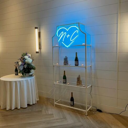 Custom Initial Neon Sign with Heart for Wedding, Home Decor Initials with heart Neon Sign Wedding Neon Sign Heart Initial Wedding Sign Heart Initial Neon Sign for Wedding (12V Plug) in Kuwait