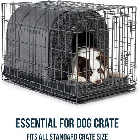 PELZIN Orthopedic Dog Bed House - Indoor Dog Tent with Washable Removable Cover - Pet Bed with Cover Cave - Nonskid Bottom, Ideal for Medium Breeds & Fits 30-Inch Crate - 29"x18", Charcoal in Kuwait