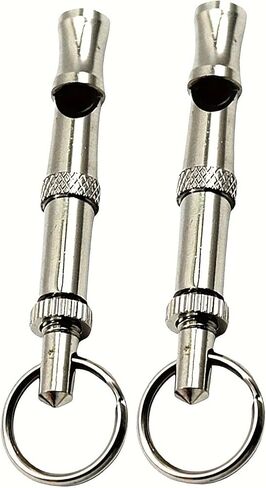 2 Pack Aluminum Dog Training Whistle, Adjustable Pitch Ultrasonic Whistle for Dog Obedience & Recall Training, Professional Dog Training Tool for Pet Owners & Trainers in Saudi Arabia