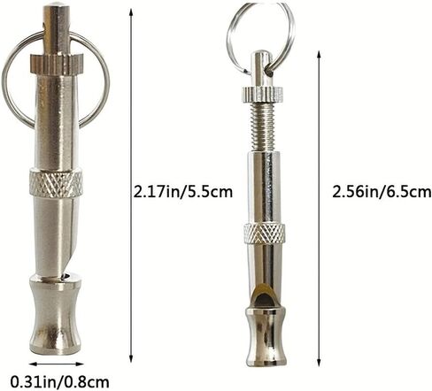 2 Pack Aluminum Dog Training Whistle, Adjustable Pitch Ultrasonic Whistle for Dog Obedience & Recall Training, Professional Dog Training Tool for Pet Owners & Trainers in Saudi Arabia