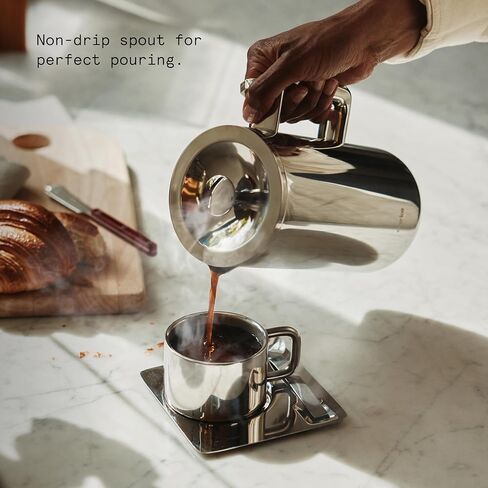 aarke Coffee Press - Premium 100% Stainless Steel Coffee Maker, 34oz (1L) Insulated Double-Walled Vacuum Body with Cool-Touch Exterior and Precision Mesh Filter in Kuwait