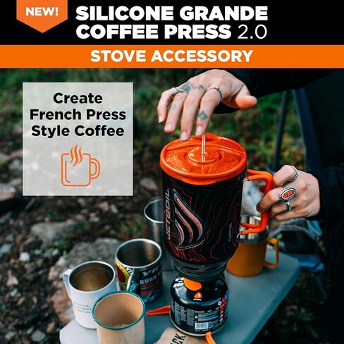 Jetboil Grande Silicone French Press Coffee Maker 2.0 for Jetboil Camping Stoves - TrailCook 1.2L, Flash 1.8L and Stash, New for 2026 in Kuwait