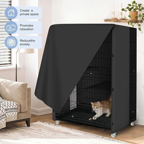ExploreLand Breathable Catio Cover,Blackout Cat cage Cover for Pets' Good Night &Sunshade,36" L x 24" W x 50" H,Fits for Amazon Basics Cat Cage(Cover Only) in Kuwait