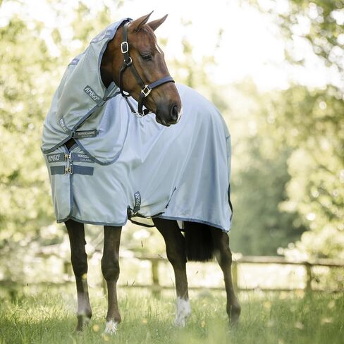 Horseware Ireland Amigo Bug Rug Plus with Removable Neck Cover Heather Blue/Silver 72 in Saudi Arabia
